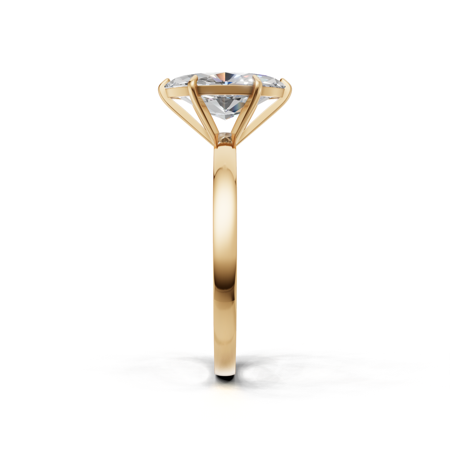 Ring Marquise Solitaire K14 Yellow Gold 1ct