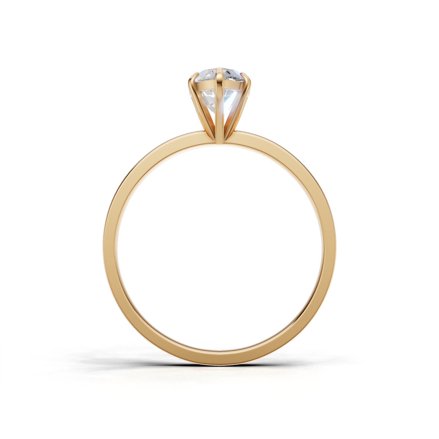 Ring Marquise Solitaire K14 Yellow Gold 1ct