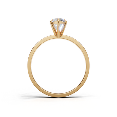 Ring Marquise Solitaire K14 Yellow Gold 1ct