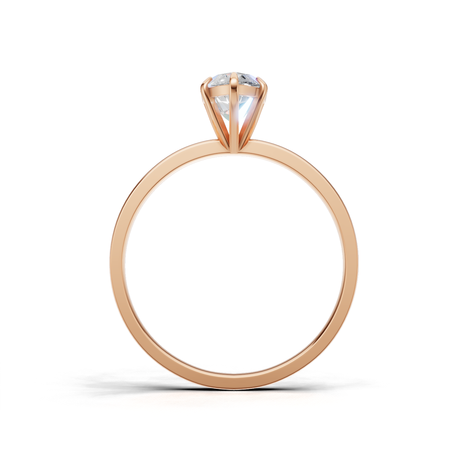 Ring Marquise Solitaire K18 Pink Gold 1ct