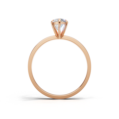 Ring Marquise Solitaire K18 Pink Gold 1ct