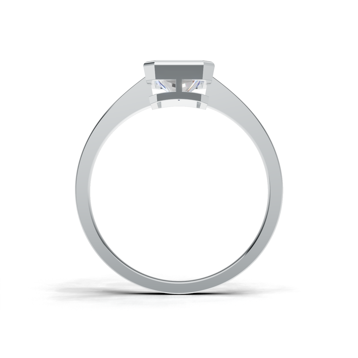 Ring Oval Bezel K14 White Gold 1ct