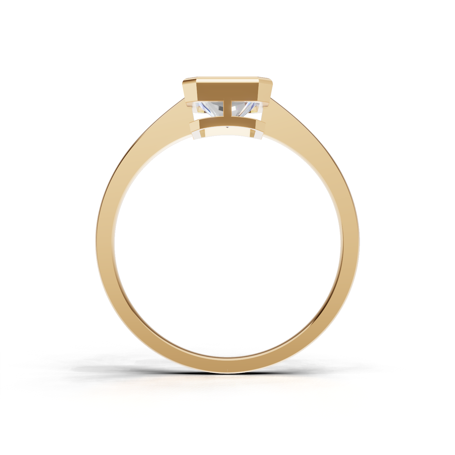 Ring Oval Bezel K14 Yellow Gold 1ct