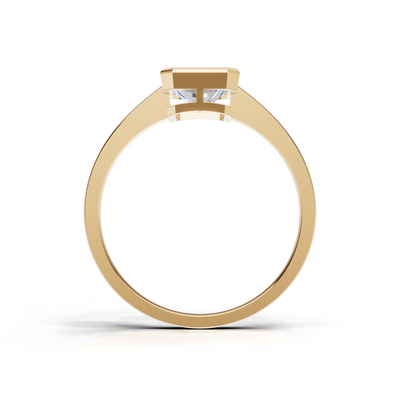 Ring Oval Bezel K14 Yellow Gold 1ct