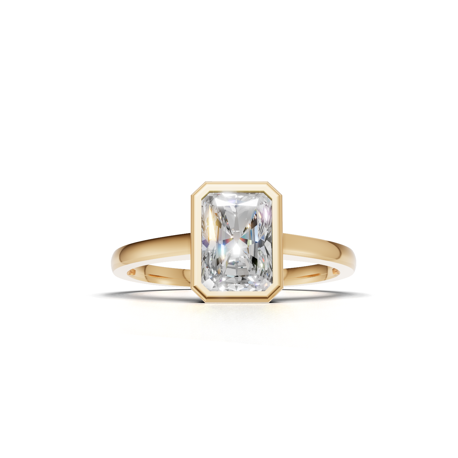 Ring Oval Bezel K14 Yellow Gold 1ct