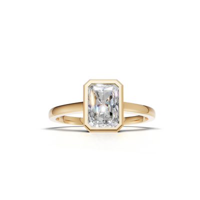 Ring Oval Bezel K14 Yellow Gold 1ct