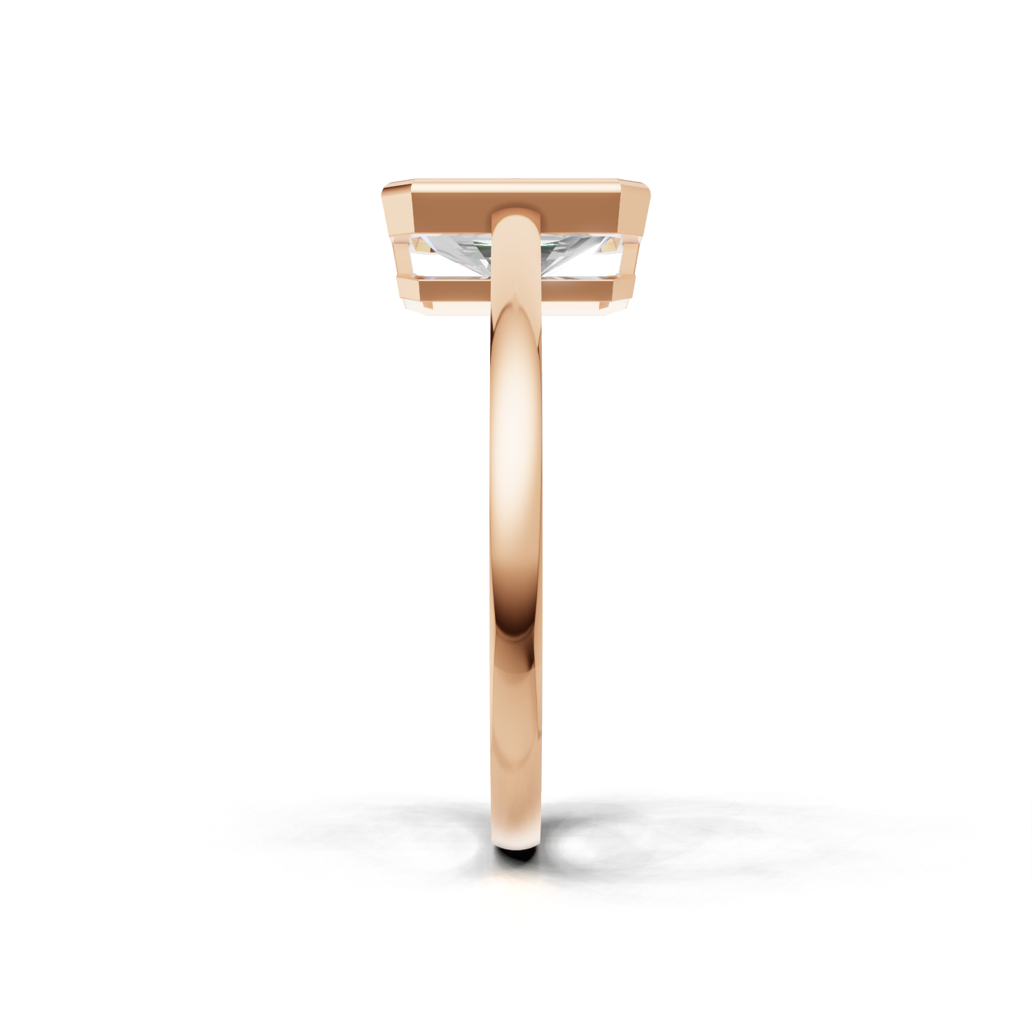 Ring Oval Bezel K18 Pink Gold 1ct