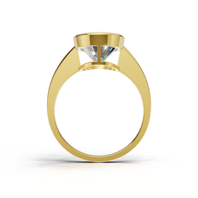Ring Oval Bezel 18k Yellow Gold 1ct