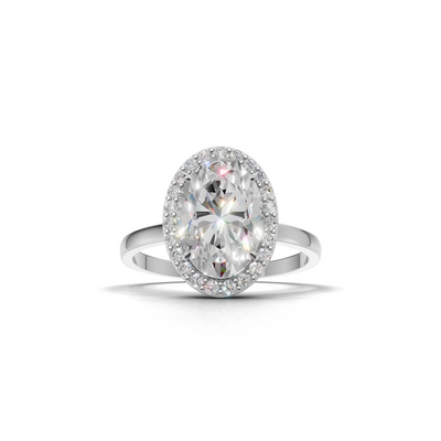 Oval Lab Grown Diamond Halo Ring