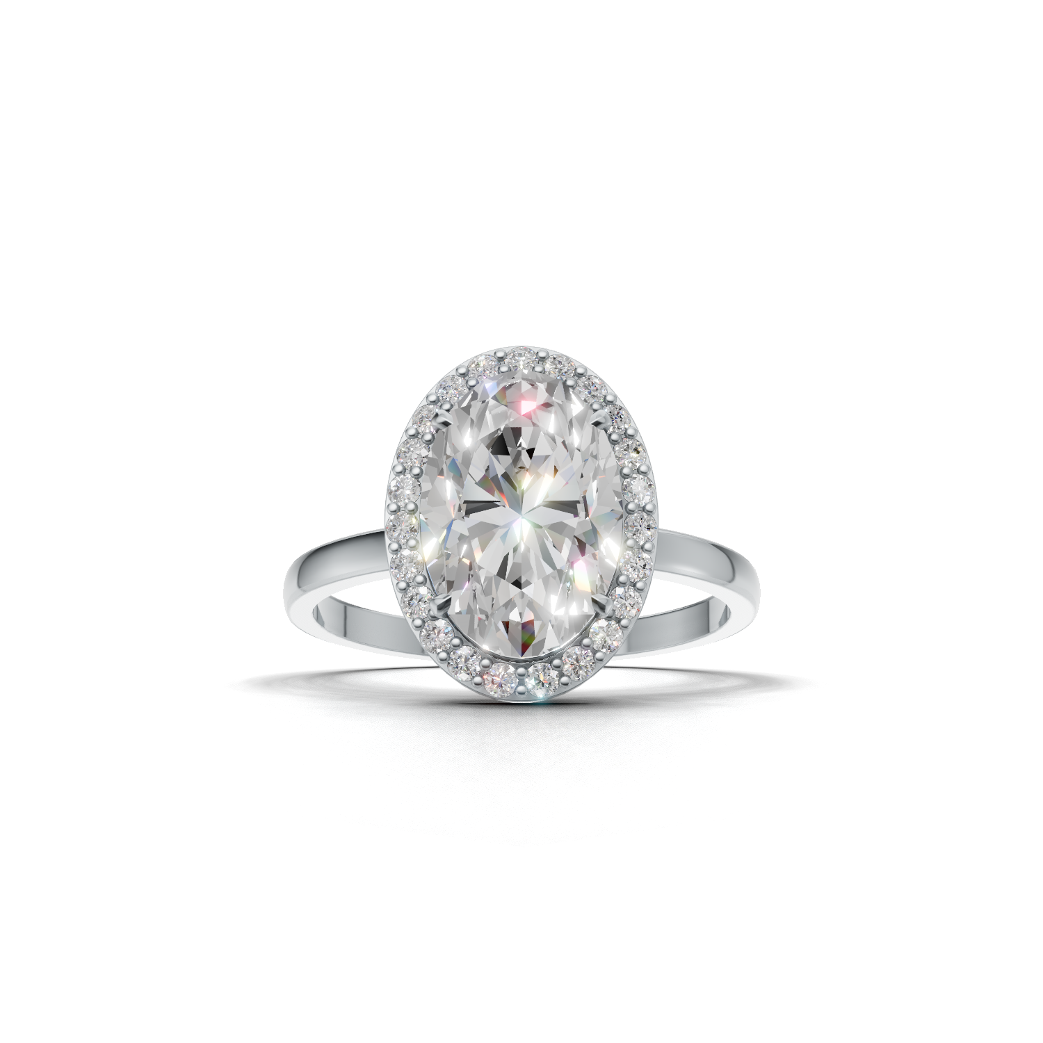 Oval Lab Grown Diamond Halo Ring