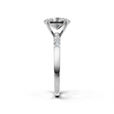 Oval Lab Grown Diamond Side Stone Ring