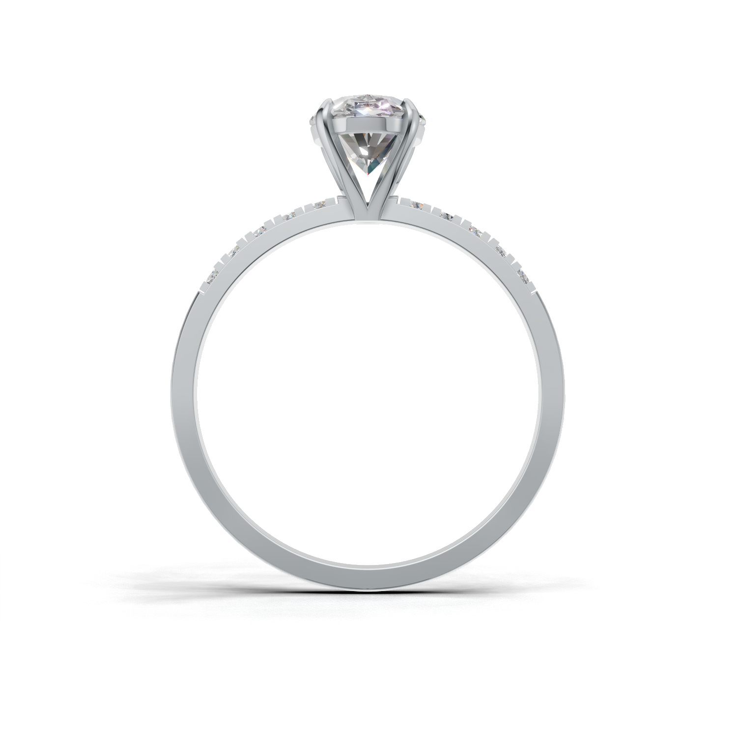 Oval Lab Grown Diamond Side Stone Ring