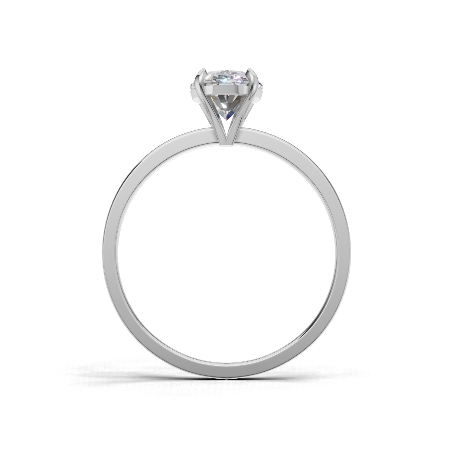 Ring Oval Solitaire 18k White Gold 1ct