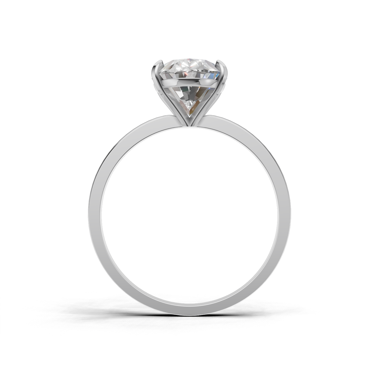 Ring Oval Solitaire 18k White Gold 2ct