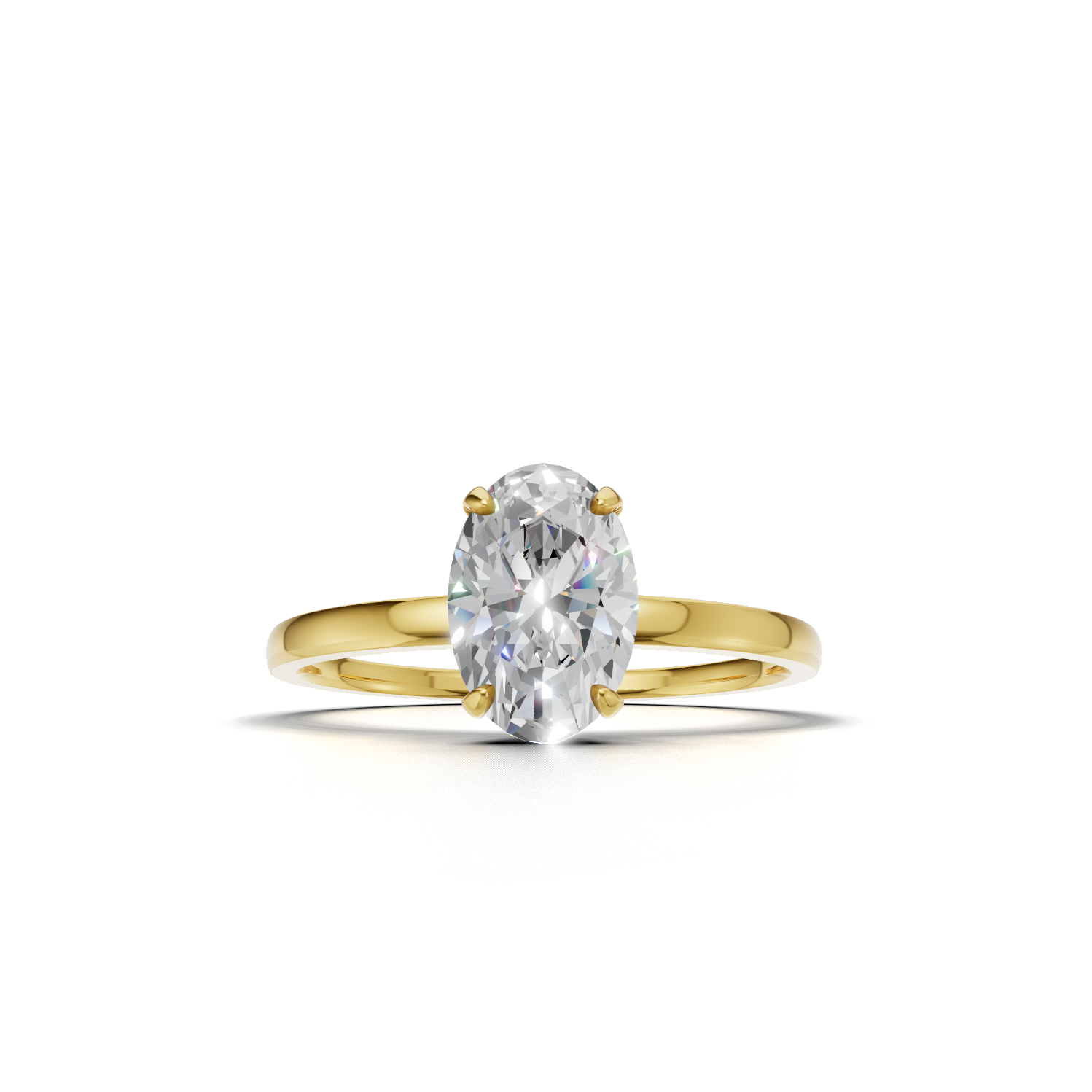 Ring Oval Solitaire 18k Yellow Gold 1ct