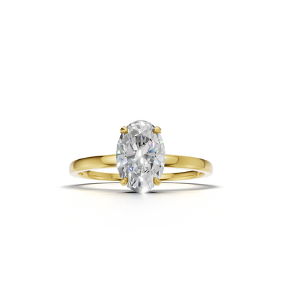 Ring Oval Solitaire 18k Yellow Gold 1ct