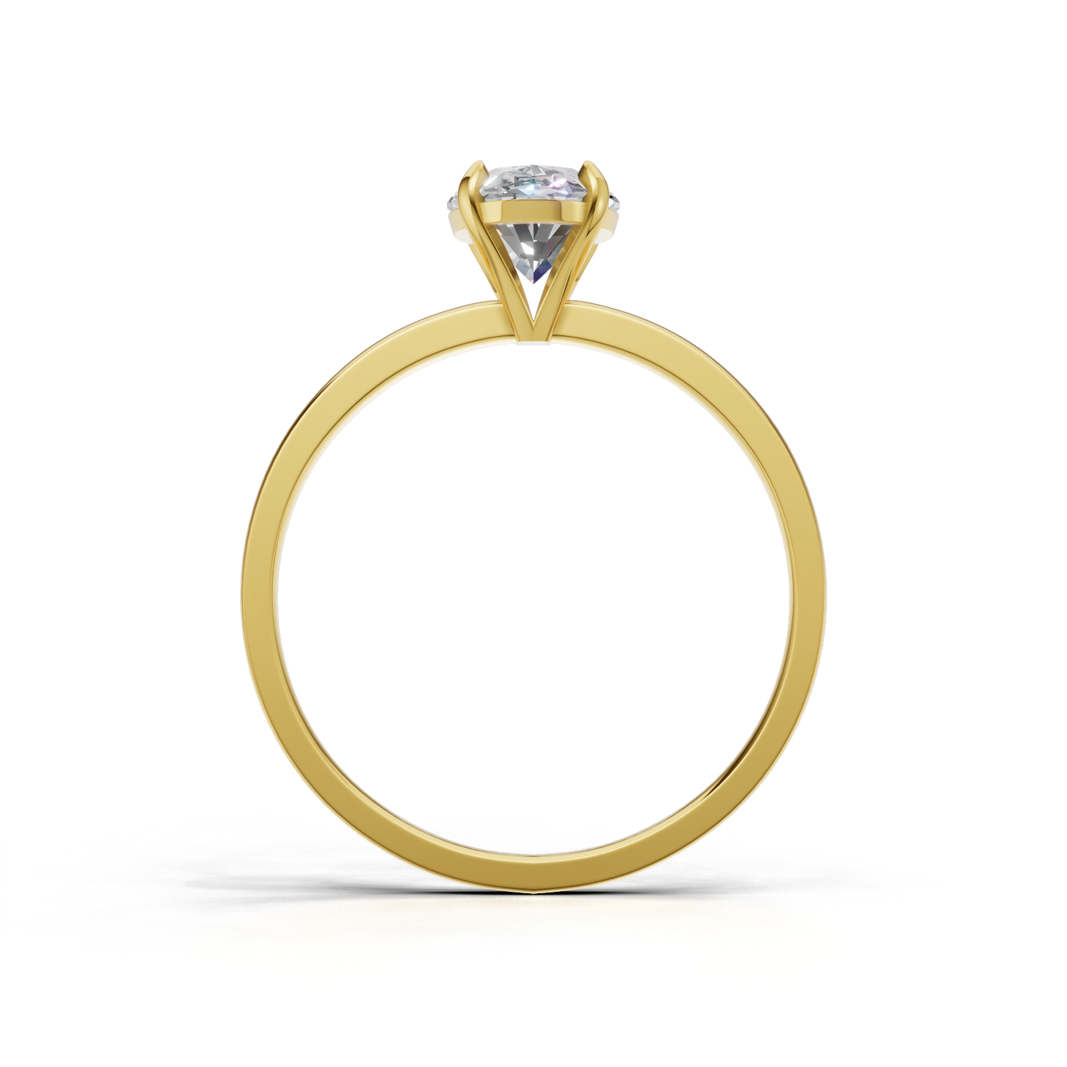 Ring Oval Solitaire 18k Yellow Gold 1ct