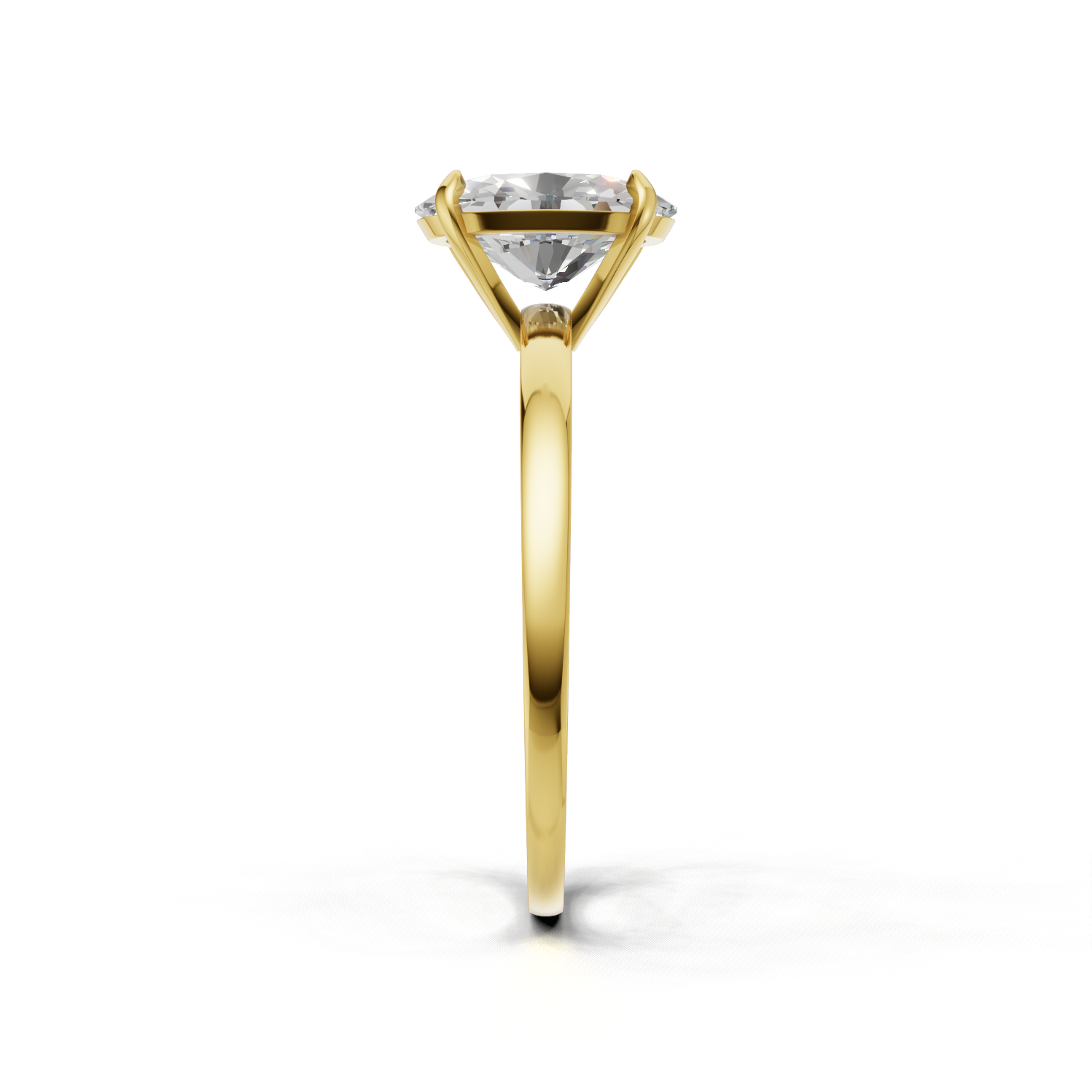 Ring Oval Solitaire 18k Yellow Gold 1ct