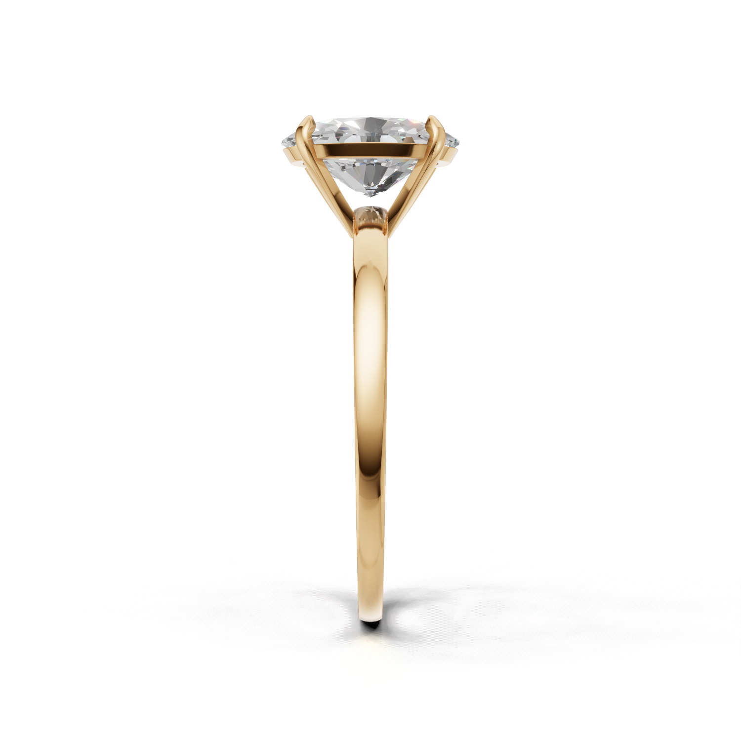 Ring Oval Solitaire K14 Yellow Gold 1ct