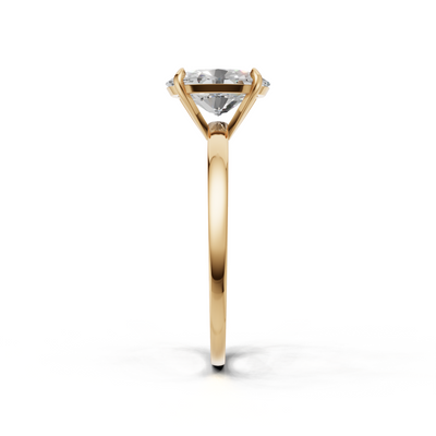 Ring Oval Solitaire K14 Yellow Gold 1ct