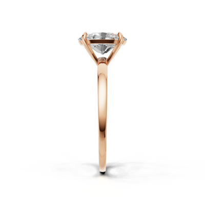 Ring Oval Solitaire K18 Pink Gold 1ct