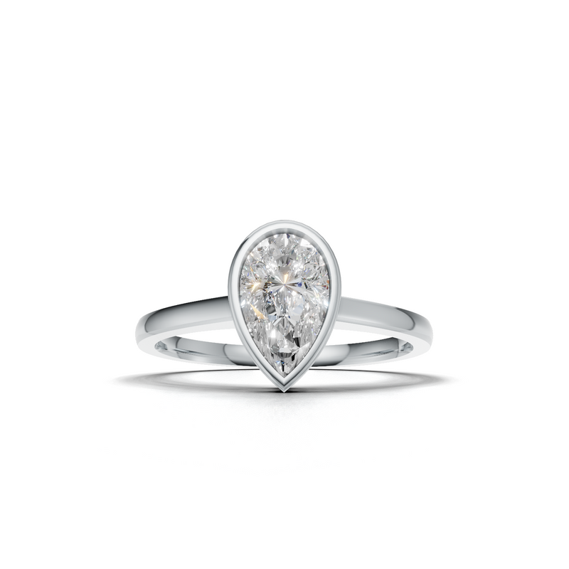 Pear Lab Grown Diamond Bezel Ring