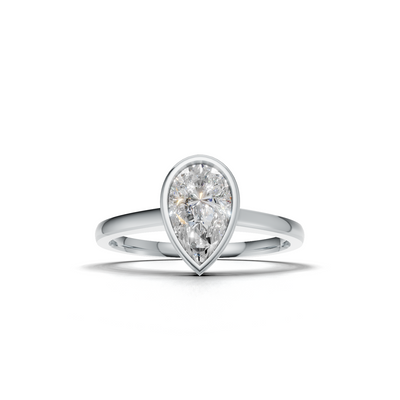 Pear Lab Grown Diamond Bezel Ring
