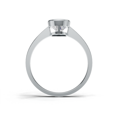 Ring Pear Bezel K14 White Gold 1ct