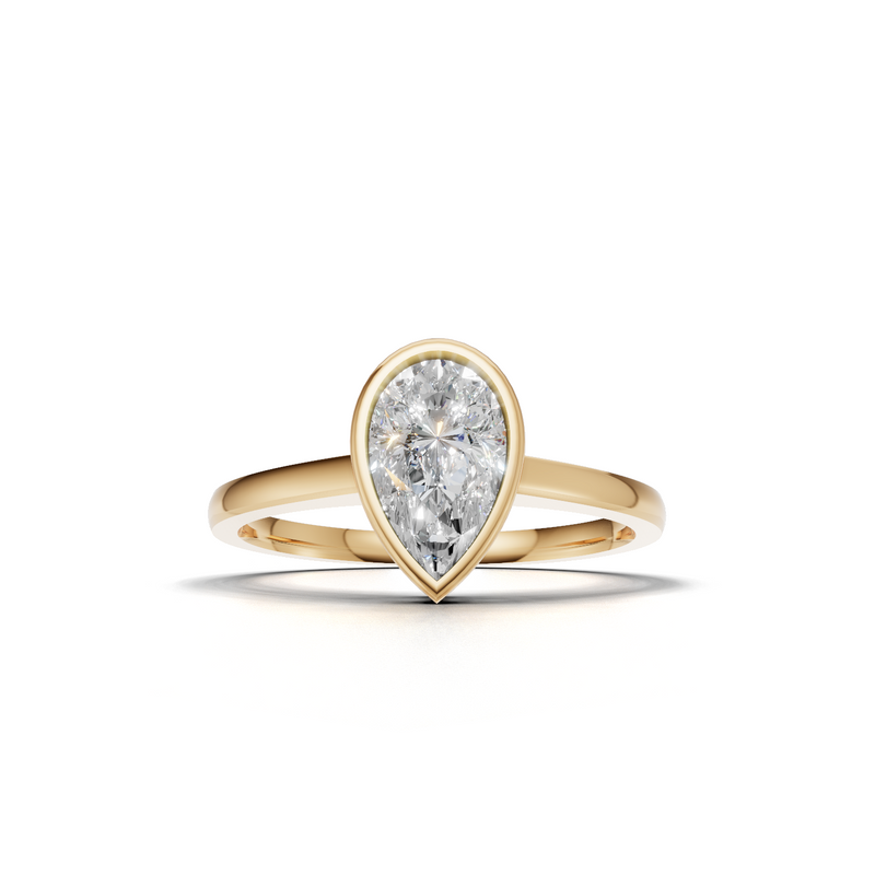 Pear Lab Grown Diamond Bezel Ring