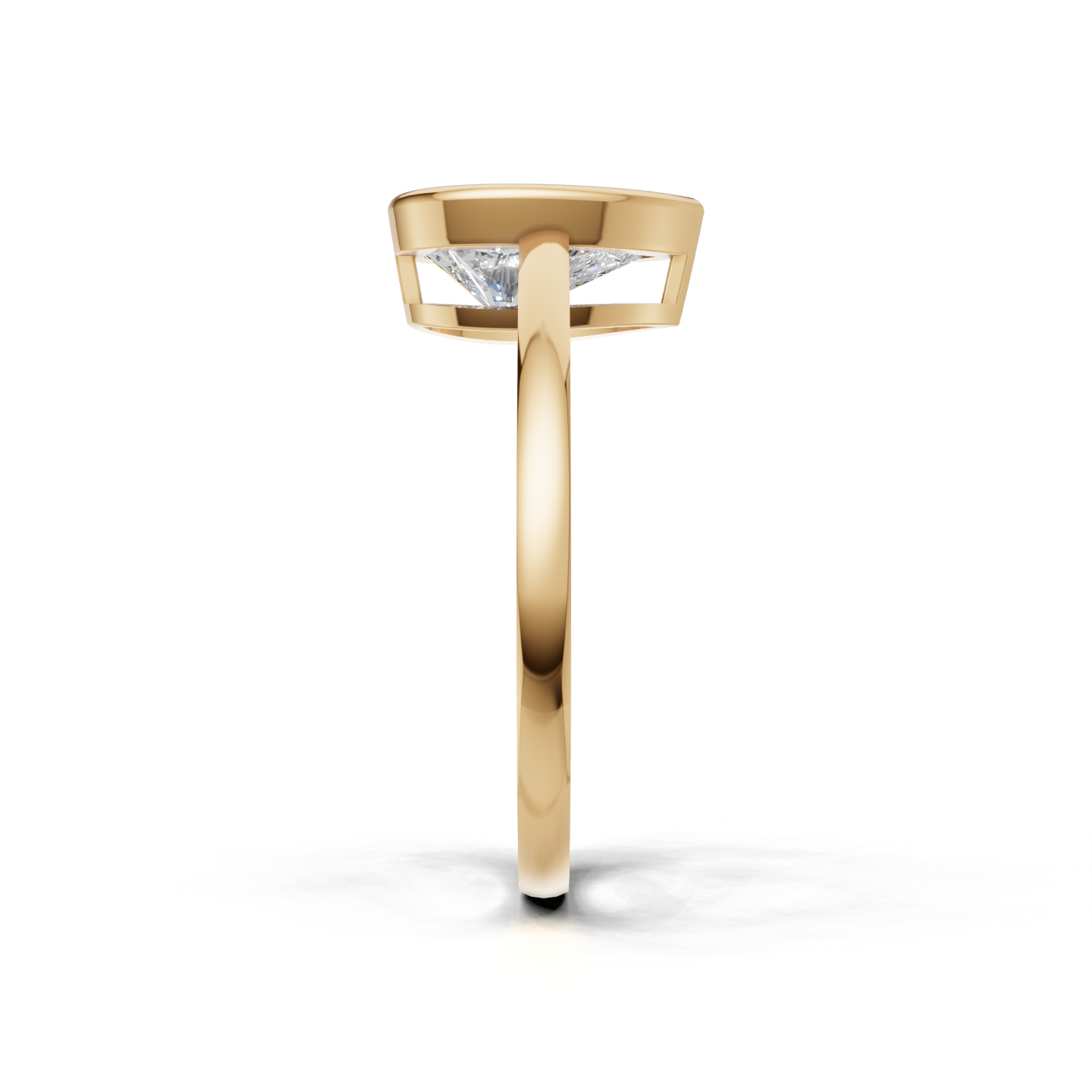 Ring Pear Bezel K14 Yellow Gold 1ct