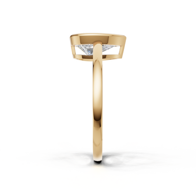 Ring Pear Bezel K14 Yellow Gold 1ct