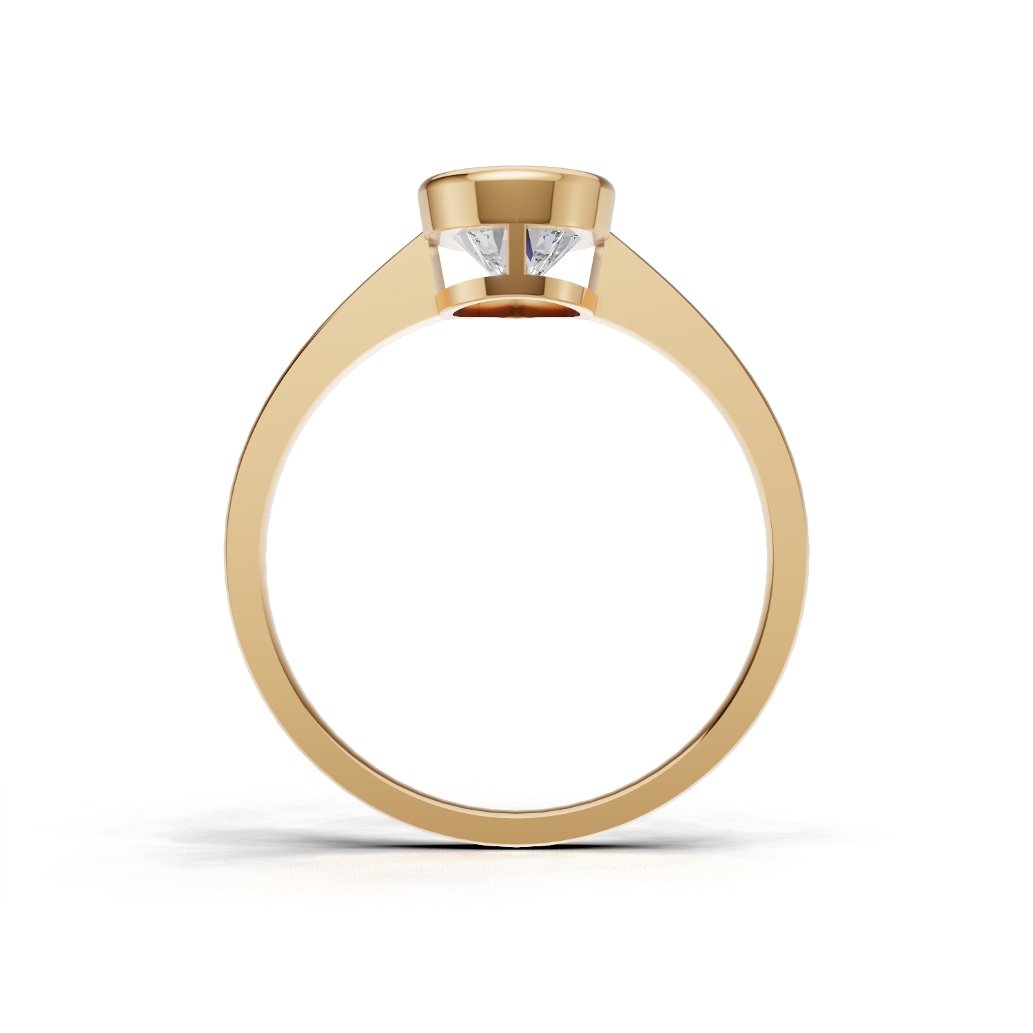 Ring Pear Bezel K14 Yellow Gold 1ct