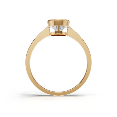 Ring Pear Bezel K14 Yellow Gold 1ct