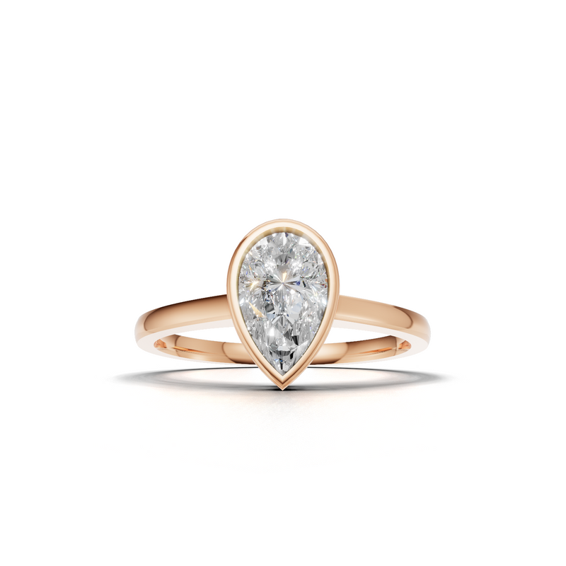 Pear Lab Grown Diamond Bezel Ring