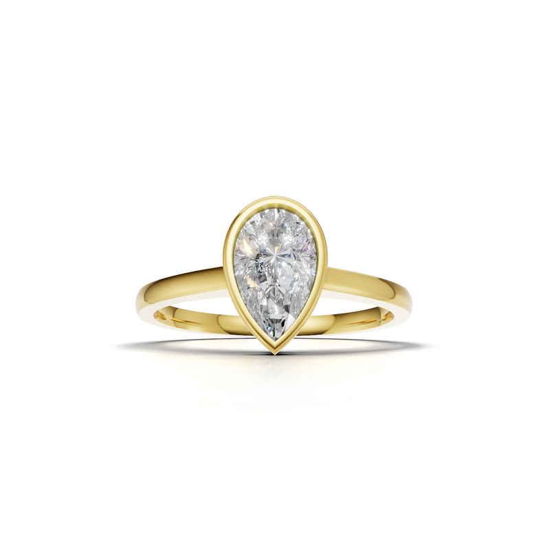Pear Lab Grown Diamond Bezel Ring