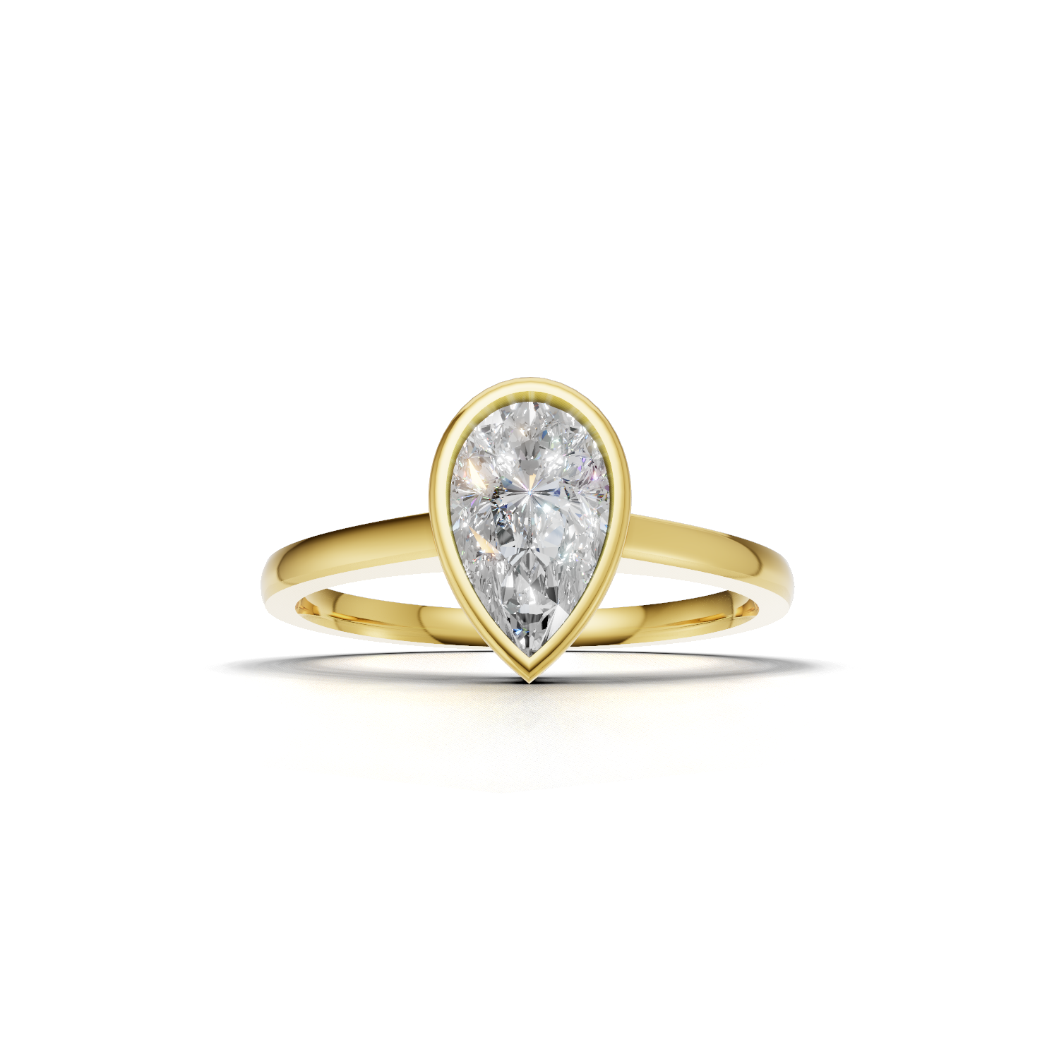 Pear Lab Grown Diamond Bezel Ring