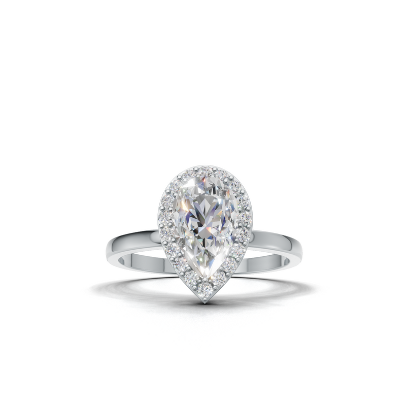 Pear Lab Grown Diamond Halo Ring