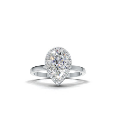 Pear Lab Grown Diamond Halo Ring