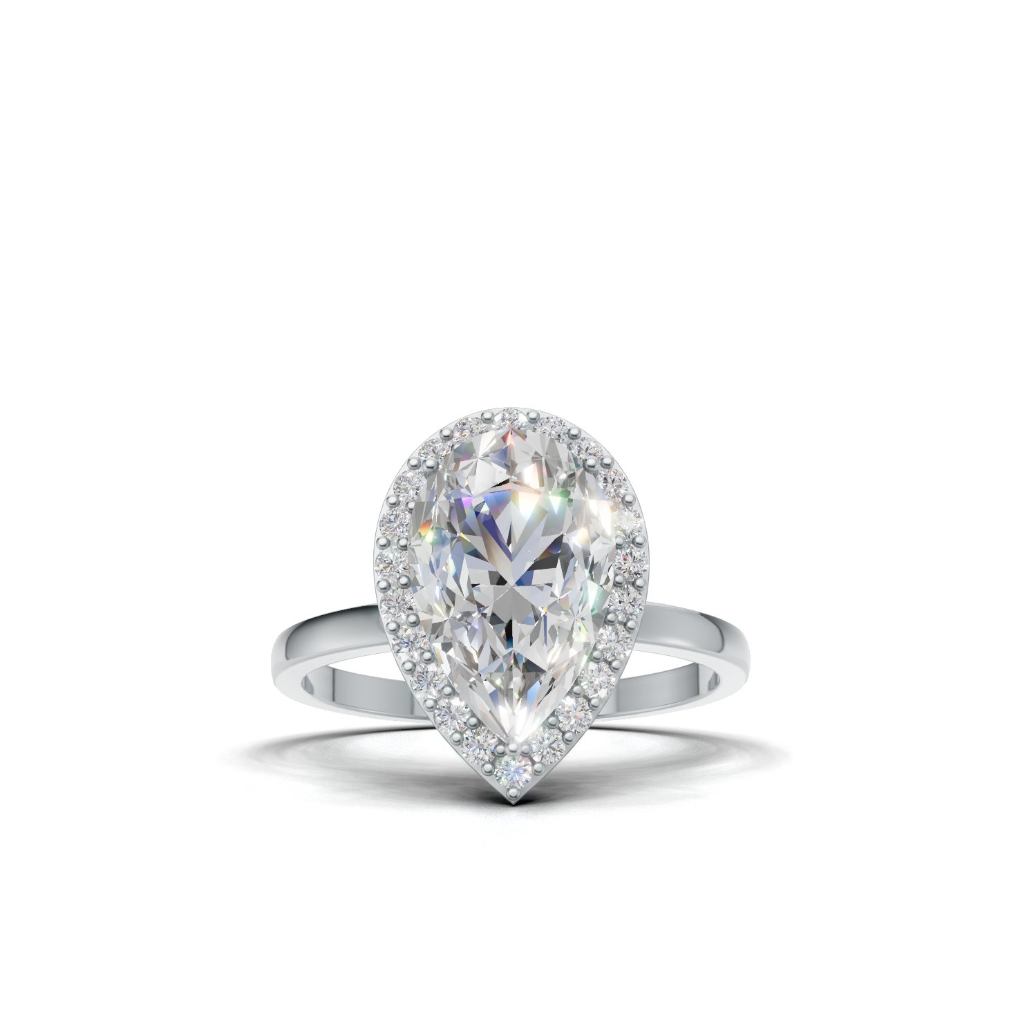 Pear Lab Grown Diamond Halo Ring