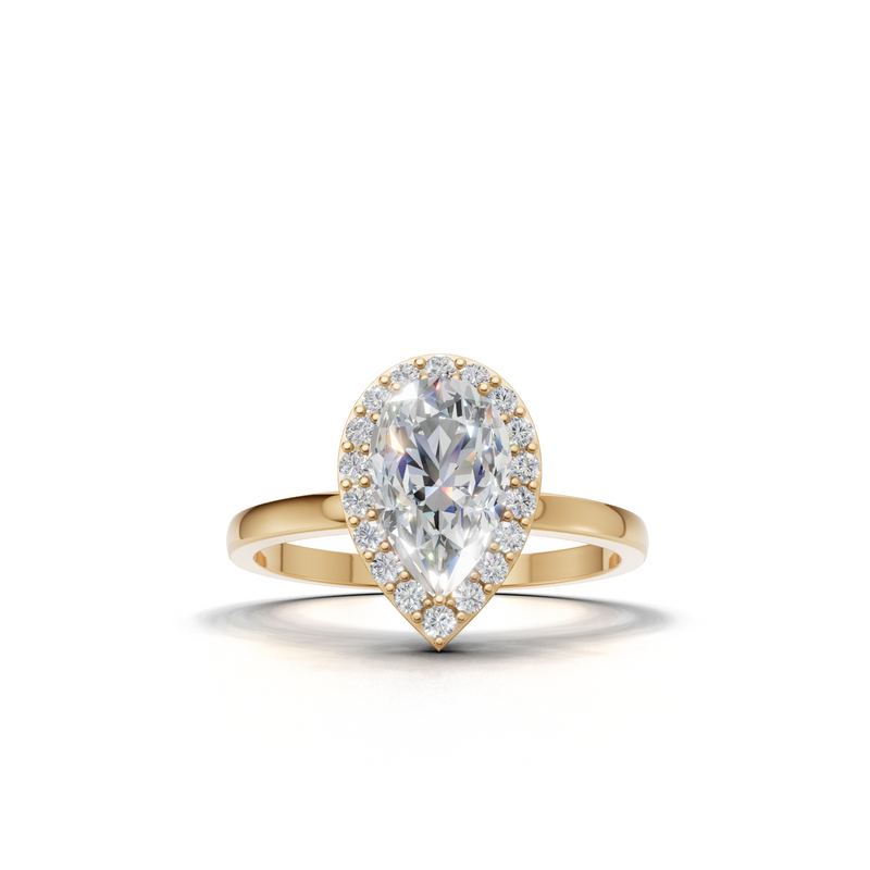 Pear Lab Grown Diamond Halo Ring