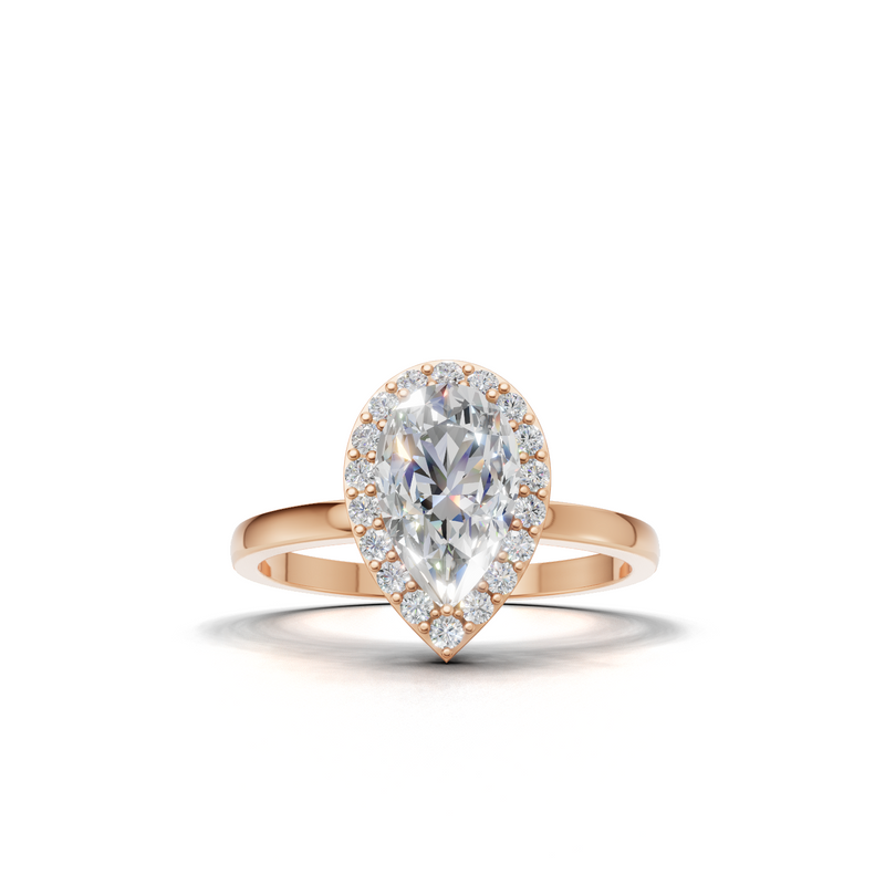 Pear Lab Grown Diamond Halo Ring