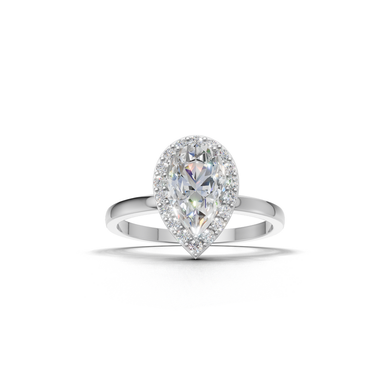 Pear Lab Grown Diamond Halo Ring