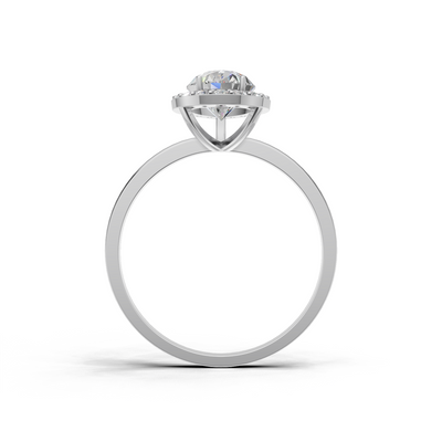 Pear Lab Grown Diamond Halo Ring