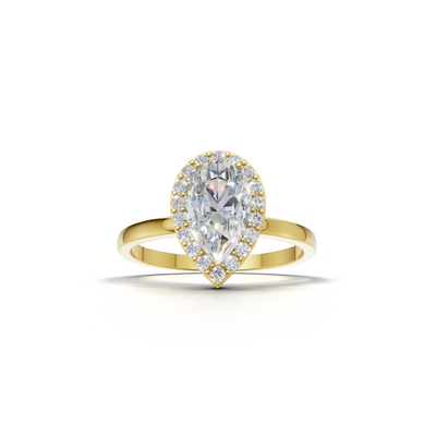 Pear Lab Grown Diamond Halo Ring