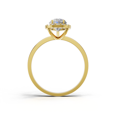 Pear Lab Grown Diamond Halo Ring