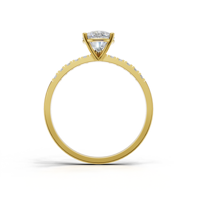 Ring Pear Side Dia 18k Yellow Gold 1ct