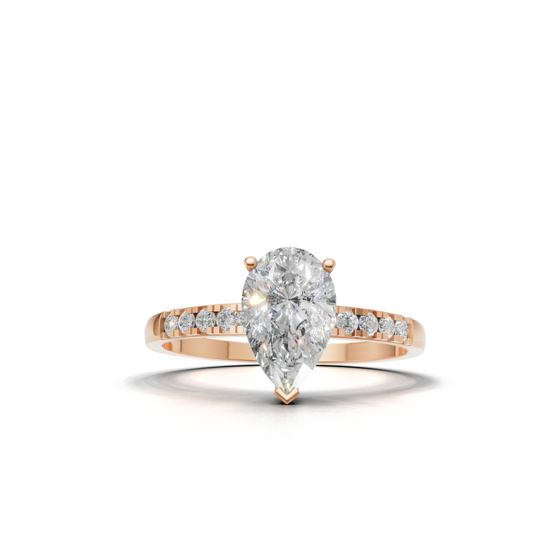 Pear Lab Grown Diamond Side Stone Ring