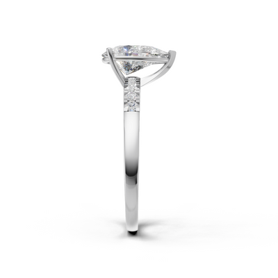 Pear Lab Grown Diamond Side Stone Ring