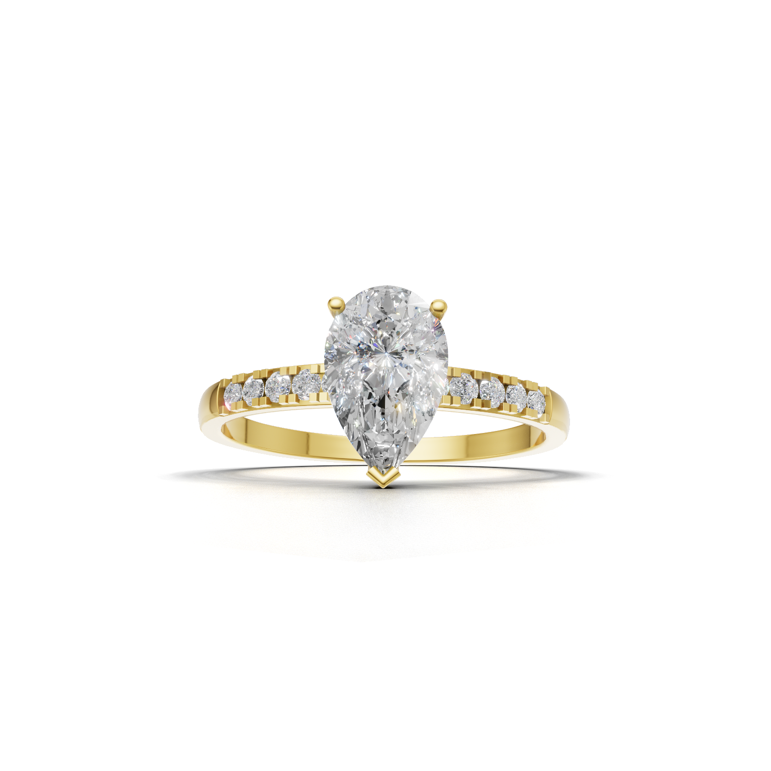 Pear Lab Grown Diamond Side Stone Ring