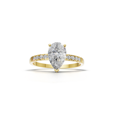 Pear Lab Grown Diamond Side Stone Ring